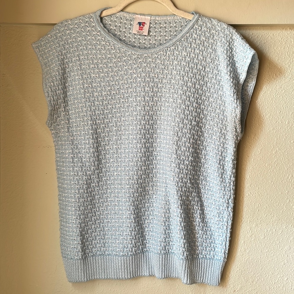 Vintage blue knit sweater by Sweater Bazaar